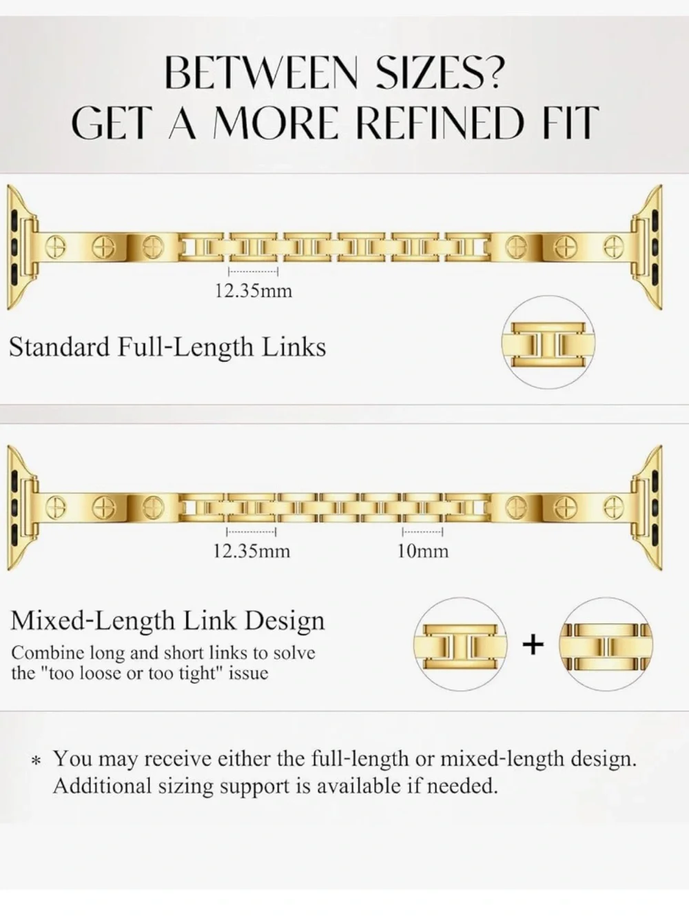 Gold Stainless Steel Slim Smartwatch Band
